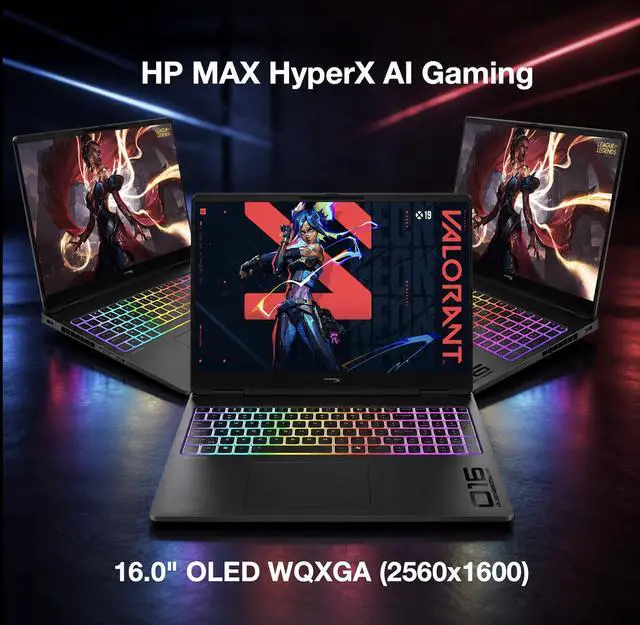 Alt view image 3 of 7 - HP OMEN MAX HyperX AI Gaming Laptop 16.0" 240Hz OLED WQXGA Display (Intel Ultra 9 290HX Plus, NVIDIA GeForce RTX 5070 Ti 12GB, 32GB DDR5, 1TB PCIe SSD, Win 11 Pro) w/Dockztorm Wireless Mouse