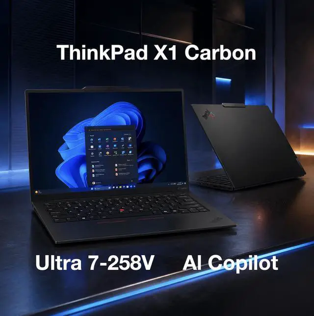 Alt view image 3 of 7 - Lenovo ThinkPad X1 Carbon Copilot + Laptop 14.0" OLED 2.8K Display (Intel Ultra 7-258V, 32GB LPDDR5X, 2TB PCIe SSD, Intel Arc 140V, Backlit KB, Fingerprint, Win 11 Pro) w/Dockztorm Wireless Mouse