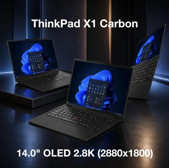 Alt view image 4 of 7 - Lenovo ThinkPad X1 Carbon Copilot + Laptop 14.0" OLED 2.8K Display (Intel Ultra 7-258V, 32GB LPDDR5X, 2TB PCIe SSD, Intel Arc 140V, Backlit KB, Fingerprint, Win 11 Pro) w/Dockztorm Wireless Mouse