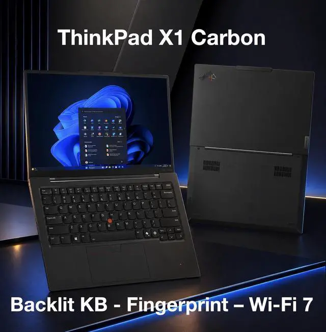 Alt view image 5 of 7 - Lenovo ThinkPad X1 Carbon Copilot + Laptop 14.0" OLED 2.8K Display (Intel Ultra 7-258V, 32GB LPDDR5X, 2TB PCIe SSD, Intel Arc 140V, Backlit KB, Fingerprint, Win 11 Pro) w/Dockztorm Wireless Mouse