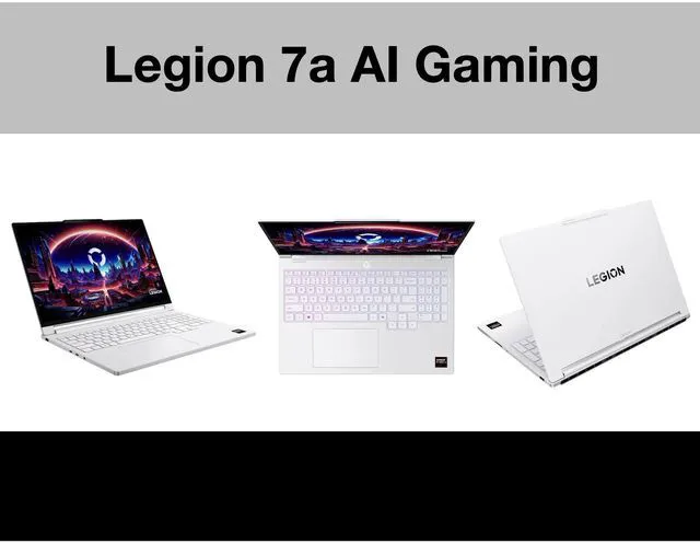 Alt view image 2 of 6 - Lenovo Legion 7a AI Gaming Laptop 16.0" 240Hz OLED WQXGA Display (AMD Ryzen AI 9 HX 470, NVIDIA GeForce RTX 5070 12GB, 32GB LPDDR5X, 2TB PCIe SSD, RGB KB, Win 11 Pro) w/Dockztorm Wireless Mouse