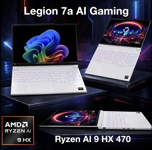 Alt view image 3 of 6 - Lenovo Legion 7a AI Gaming Laptop 16.0" 240Hz OLED WQXGA Display (AMD Ryzen AI 9 HX 470, NVIDIA GeForce RTX 5070 12GB, 32GB LPDDR5X, 2TB PCIe SSD, RGB KB, Win 11 Pro) w/Dockztorm Wireless Mouse