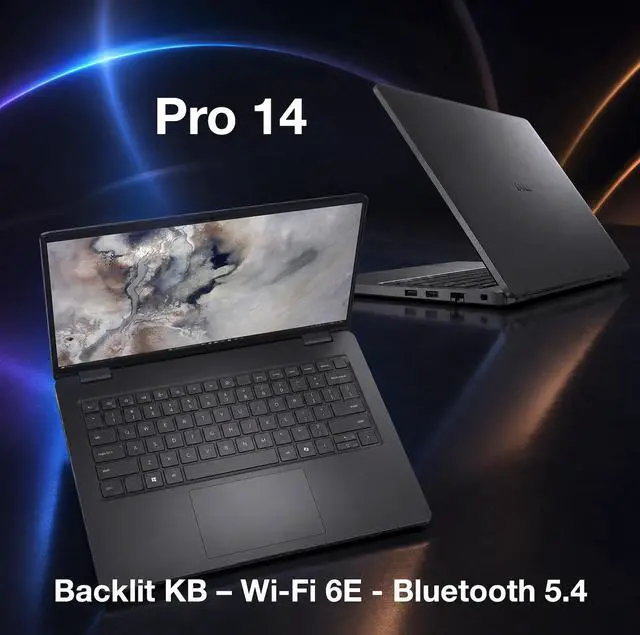 Alt view image 5 of 7 - Dell Pro 14 Business Laptop 14.0" IPS WUXGA Display (Intel Core 5 120U, 16GB DDR5, 1TB M.2 PCIe SSD, Intel Graphics, Backlit KB, Thunderbolt 4, WiFi 6E, Webcam, Win 11 Pro) w/Dockztorm Wireless Mouse