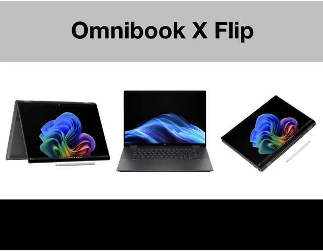 Alt view image 2 of 5 - HP OmniBook X Flip Copilot + 2-in-1 Laptop 16.0" Touchscreen OLED 2.8K Display (Intel Ultra 7-256V, 16GB LPDDR5X, 2TB PCIe SSD, Active Pen, Backlit KB, Win 11 Pro) w/Dockztorm Wireless Mouse