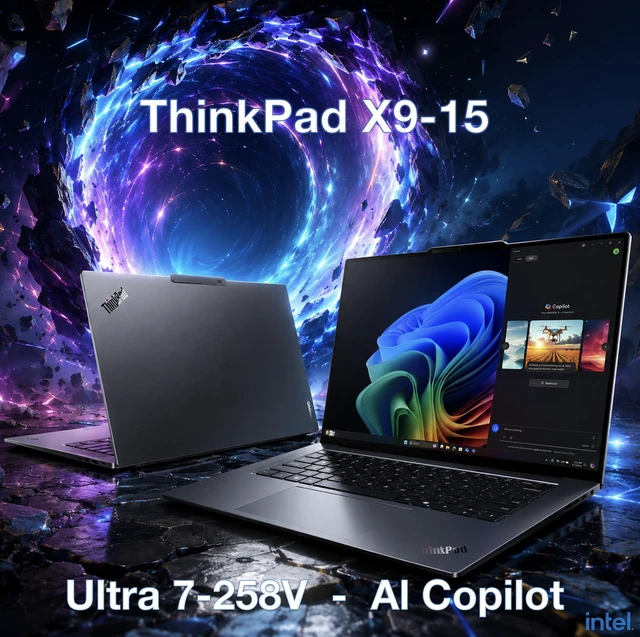 Alt view image 3 of 5 - Lenovo ThinkPad X9-15 Copilot + Laptop 15.3" Touchscreen OLED 2.8K Display (Intel Ultra 7-258V, 32GB LPDDR5X, 2TB M.2 PCIe SSD, Intel Arc 140V, Backlit KB, Win 11 Pro) w/Dockztorm Wireless Mouse