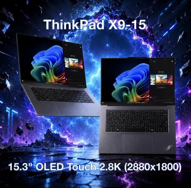 Alt view image 4 of 5 - Lenovo ThinkPad X9-15 Copilot + Laptop 15.3" Touchscreen OLED 2.8K Display (Intel Ultra 7-258V, 32GB LPDDR5X, 2TB M.2 PCIe SSD, Intel Arc 140V, Backlit KB, Win 11 Pro) w/Dockztorm Wireless Mouse