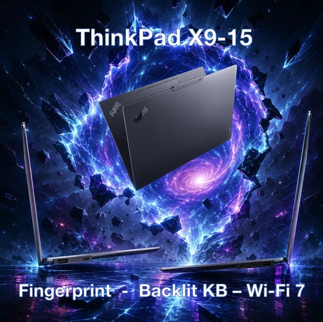 Alt view image 5 of 5 - Lenovo ThinkPad X9-15 Copilot + Laptop 15.3" Touchscreen OLED 2.8K Display (Intel Ultra 7-258V, 32GB LPDDR5X, 2TB M.2 PCIe SSD, Intel Arc 140V, Backlit KB, Win 11 Pro) w/Dockztorm Wireless Mouse