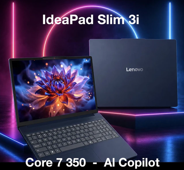 Alt view image 3 of 7 - Lenovo IdeaPad Slim 3i ULTRA THIN & LIGHT Laptop 15.3" Touchscreen IPS WUXGA Display (Intel Core 7 350, 32GB DDR5, 2TB M.2 PCIe SSD, Intel Graphics, WiFi 6, Win 11 Pro) w/Dockztorm Wireless Mouse