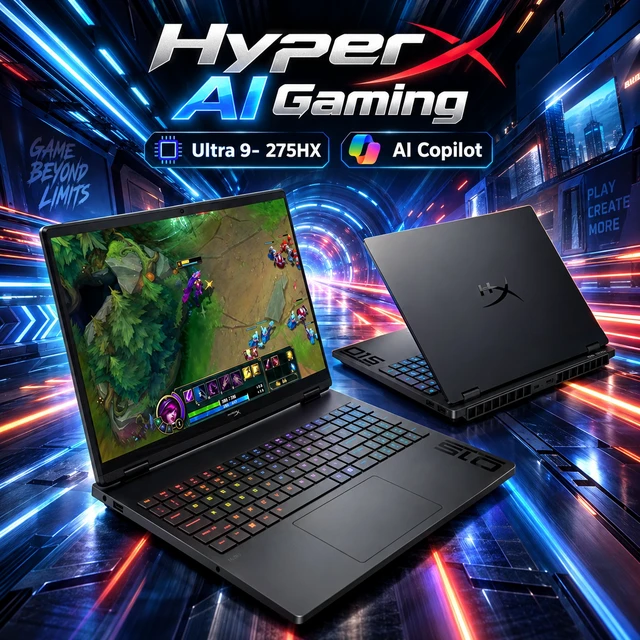 Alt view image 4 of 7 - HP OMEN HyperX AI Gaming Laptop 15.3" 180Hz IPS WQXGA Display (Intel Ultra 9- 275HX, GeForce RTX 5070 8GB, 32GB DDR5, 1TB SSD, RGB KB, WiFi 7, Webcam, Win 11 Home) w/Dockztorm Wireless Mouse