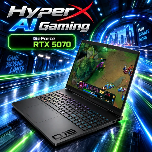Alt view image 5 of 7 - HP OMEN HyperX AI Gaming Laptop 15.3" 180Hz IPS WQXGA Display (Intel Ultra 9- 275HX, GeForce RTX 5070 8GB, 32GB DDR5, 1TB SSD, RGB KB, WiFi 7, Webcam, Win 11 Home) w/Dockztorm Wireless Mouse