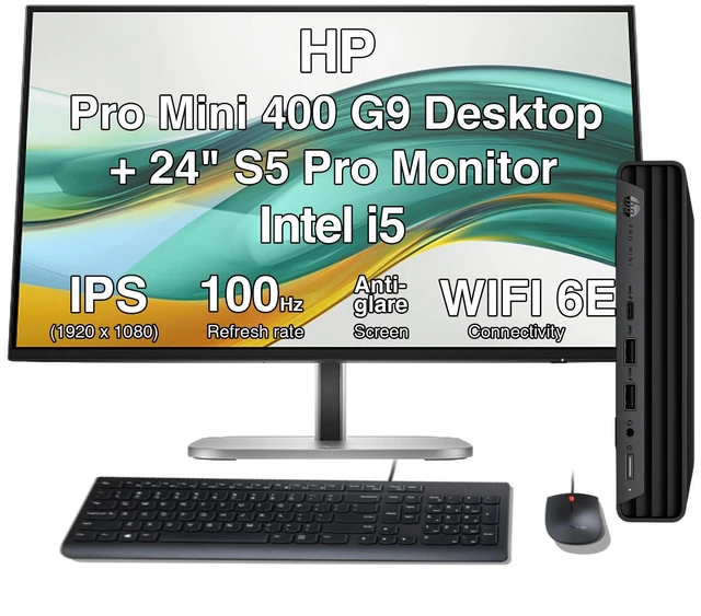Main image of HP Pro Mini 400 G9 Business Mini Desktop (Intel i5-12500T, Intel UHD 770, 16GB DDR4, 512GB SSD, WiFi 6E, Bluetooth 5.4, 90W PSU, RJ-45, 2 Display Port, 1 x HDMI 2.1, Win 11 Pro)