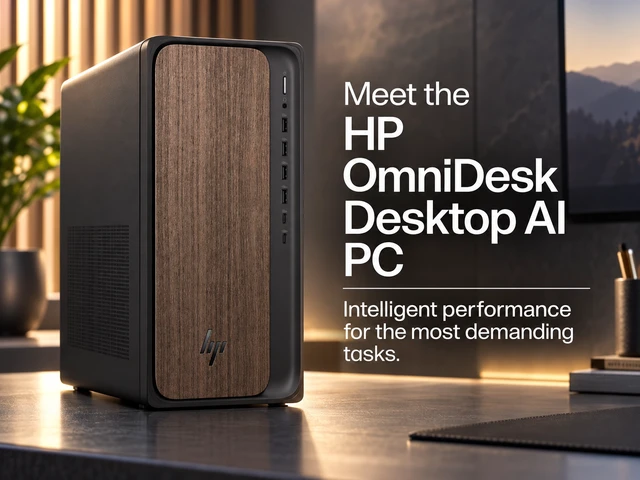 Alt view image 3 of 7 - HP OmniDesk AI HIGH PERFORMANCE Desktop (Intel Ultra 5 225, 16GB DDR5, 512GB SSD, Intel Graphics, 280W PSU, WiFi 6, Bluetooth 5.4, RJ-45, 1 Display Port, HDMI, Win 11 Home) w/DKZ USB Port Expander