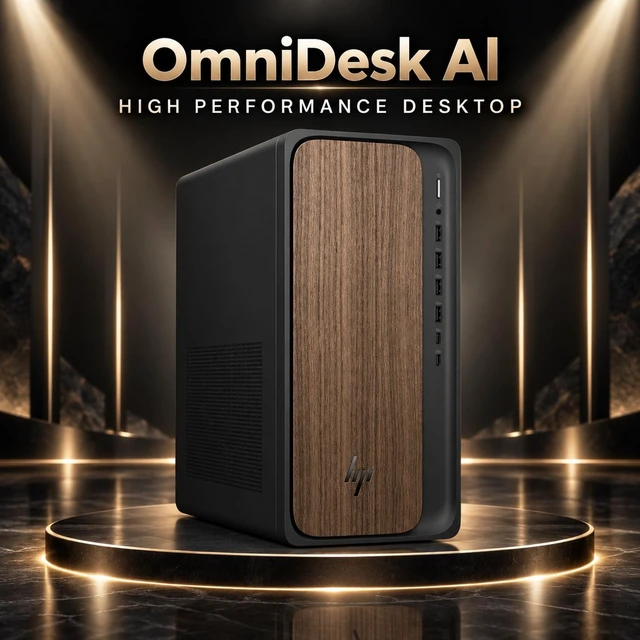 Alt view image 7 of 7 - HP OmniDesk AI HIGH PERFORMANCE Desktop (Intel Ultra 5 225, 64GB DDR5, 512GB PCIe SSD, Intel Graphics, 280W PSU, WiFi 6, Bluetooth 5.4, RJ-45, 1 Display Port, HDMI, Win 11 Pro) w/DKZ USB Port Expander