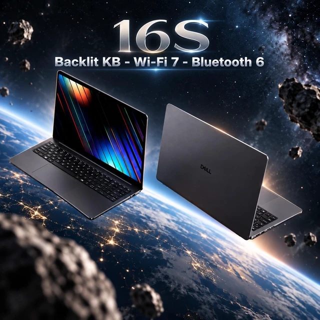 Alt view image 5 of 7 - Dell 16S Copilot + Laptop 16.0" Touchscreen LED WUXGA Display (Intel Ultra 7 355, 16GB LPDDR5X, 2TB PCIe SSD, Intel Graphics, Backlit KB, 2 Thunderbolt 4, Win 11 Home) w/Dockztorm Wireless Mouse