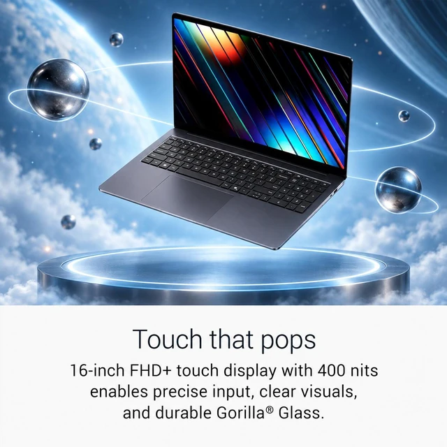 Alt view image 6 of 7 - Dell 16S Copilot + Laptop 16.0" Touchscreen LED WUXGA Display (Intel Ultra 7 355, 16GB LPDDR5X, 2TB PCIe SSD, Intel Graphics, Backlit KB, 2 Thunderbolt 4, Win 11 Home) w/Dockztorm Wireless Mouse