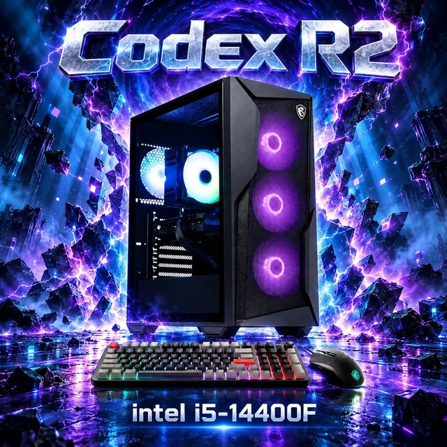 Alt view image 4 of 7 - MSI Codex R2 Gaming Desktop PC (Intel i5-14400F, GeForce RTX 5060 8GB GDDR7, 32GB DDR5, 1TB PCIe SSD, RGB Fans, 650W PSU, WiFi 6E, Bluetooth 5.4, RJ-45, Win 11 Pro) w/DKZ USB Port Expander