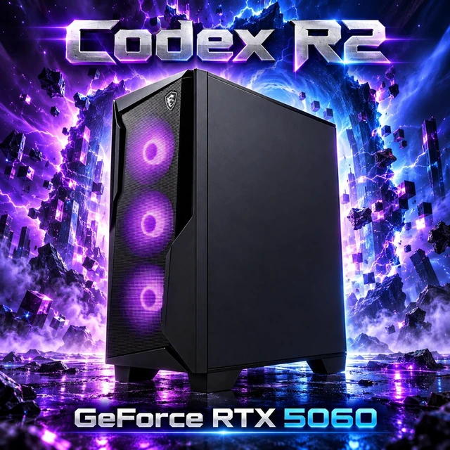 Alt view image 5 of 7 - MSI Codex R2 Gaming Desktop PC (Intel i5-14400F, GeForce RTX 5060 8GB GDDR7, 32GB DDR5, 1TB PCIe SSD, RGB Fans, 650W PSU, WiFi 6E, Bluetooth 5.4, RJ-45, Win 11 Pro) w/DKZ USB Port Expander