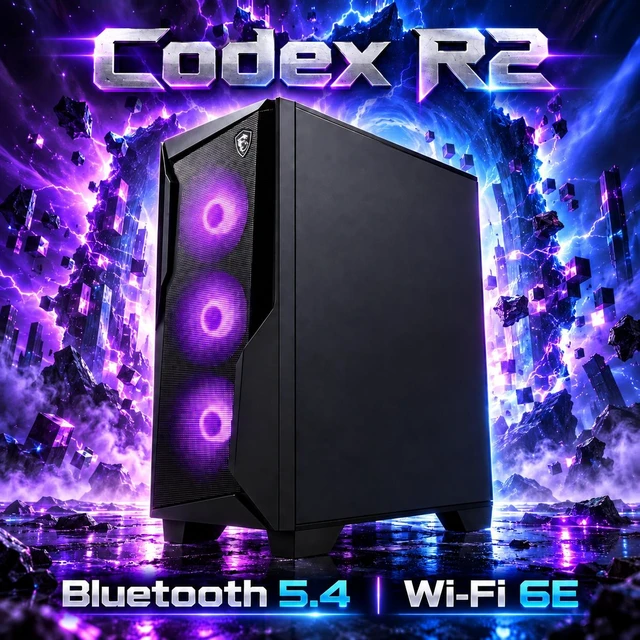 Alt view image 6 of 7 - MSI Codex R2 Gaming Desktop PC (Intel i5-14400F, GeForce RTX 5060 8GB GDDR7, 32GB DDR5, 1TB PCIe SSD, RGB Fans, 650W PSU, WiFi 6E, Bluetooth 5.4, RJ-45, Win 11 Pro) w/DKZ USB Port Expander