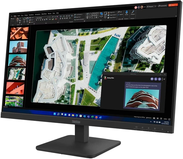 Alt view image 3 of 7 - Lenovo ThinkVision 27" FHD IPS Monitor, 4ms Response Time, Anti-Glare, Flicker-Free, 100Hz Refresh Rate, VESA Mount (100 x 100 mm), VGA, HDMI & Dockztorm USB Port Expander, Black Color