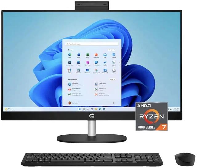 Alt view image 5 of 7 - HP 27 Business All-in-One 27" Touchscreen IPS FHD Display (AMD Ryzen 7 7730U, 16GB DDR4, 1TB PCIe SSD, AMD Radeon, WiFi 6, Webcam, Bluetooth 5.3, Win 11 Pro) (Renewed)
