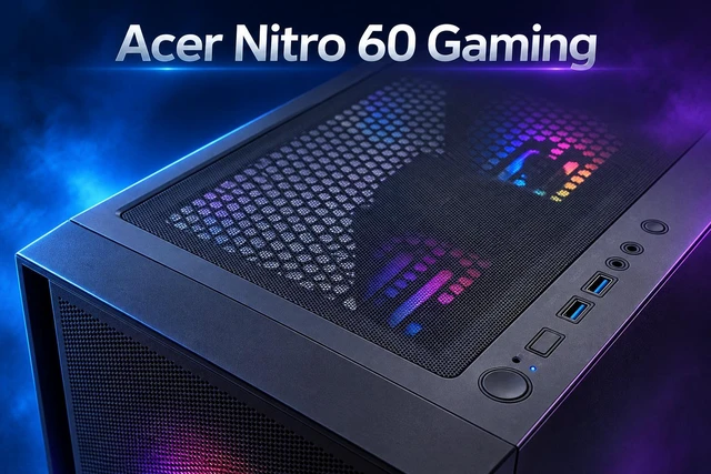 Alt view image 6 of 7 - Acer Nitro 60 Gaming Desktop PC (Intel i7-14700F, GeForce RTX 5060 8GB GDDR7, 16GB DDR5, 4TB PCIe SSD, RGB Fans, 650W PSU, WiFi 6, Bluetooth 5.4, RJ-45, Win 11 Pro) w/DKZ USB Port Expander