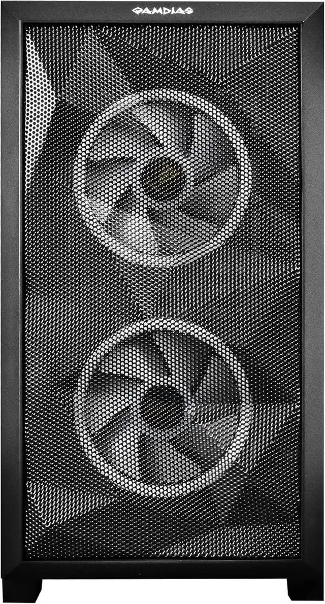 Alt view image 5 of 6 - Gamdias Athena M2 LITE ATX RGB Micro Tower Case, 2 Built-in 120mm Trio Rings ARGB Fans, Seamless Tempered Glass Window, Mesh Front Panel, Front Panel with Rainbow Color Streaming Lighting, Magnetic Du
