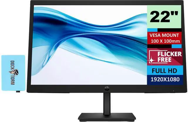Main image of HP Series 3 Pro 21.45 inch FHD Monitor Bundle With Docztorm Dock, 21.45" FHD IPS (1920x1080) 100Hz Display, VESA Mount (100x100mm), Ideal for Home & Business
