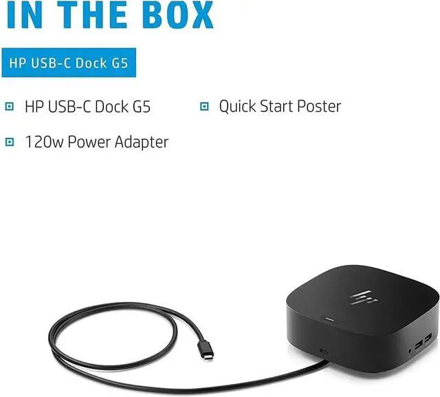 Alt view image 5 of 5 - HP USB-C Dock G5-11-in-1 Adapter (Both USB-C and Thunderbolt-Enabled Laptops, PCs, Notebooks - Single Cable for Charging, Networking, or Data Transfers)