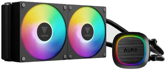 Main image of GAMDIAS Velztorm AURA GL240 V2 240mm Black ARGB Liquid CPU Cooler, Dual PWM Fans, Copper Base, Intel & AMD Compatible, 30 ARGB Effects (Renewed)