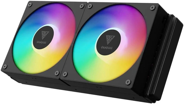 Alt view image 7 of 7 - GAMDIAS Velztorm AURA GL240 V2 240mm Black ARGB Liquid CPU Cooler, Dual PWM Fans, Copper Base, Intel & AMD Compatible, 30 ARGB Effects (Renewed)
