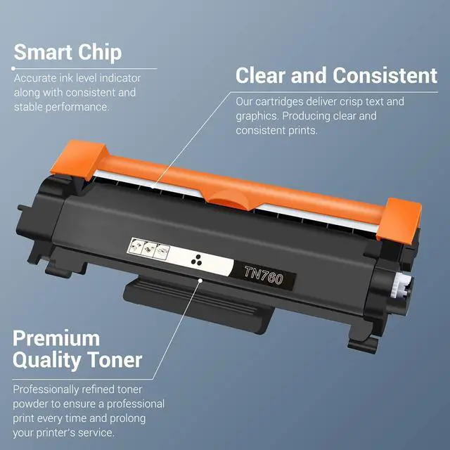 Alt view image 2 of 6 - Inkox Compatible Toner Cartridge Replacement TN760 TN-760 TN730 TN-730 HL-L2350DW HL-L2395DW HL-L2390DW HL-L2370DW MFC-L2750DW MFC-L2710DW DCP-L2550DW (Black, 2-Pack)