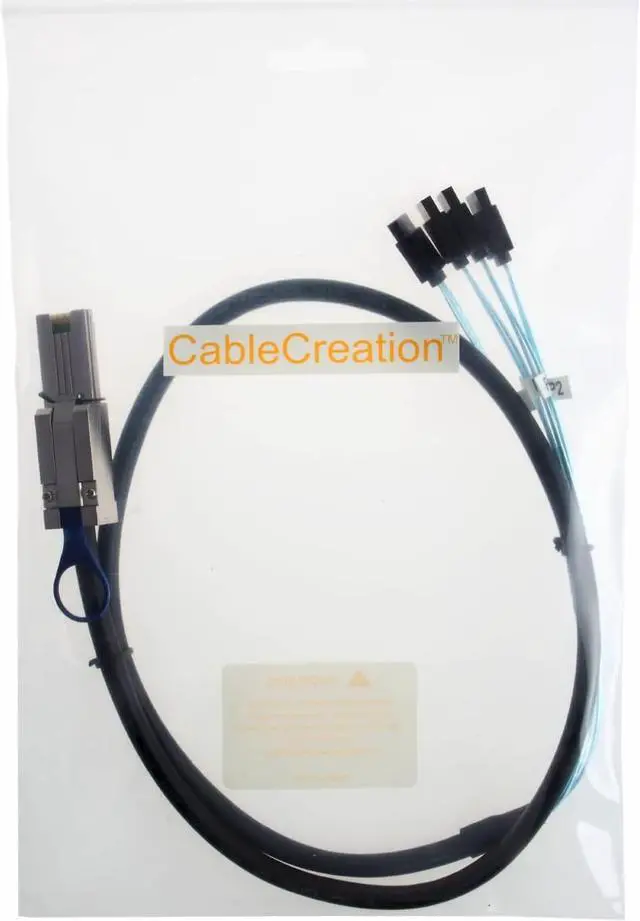 Alt view image 3 of 3 - CableCreation Mini SAS 26Pin (SFF-8088) Male to 4 SATA 7Pin Female Cable, Mini SAS Host/Controller to 4 SATA Target/Backplane, 2M / 6.6FT