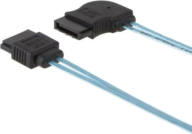 Alt view image 3 of 5 - CableCreation SATA III Cable, [5-Pack] 18-inch SATA III 6.0 Gbps 7pin Female Straight to Right Angle Female Data Cable with Locking Latch, 1.5FT Blue