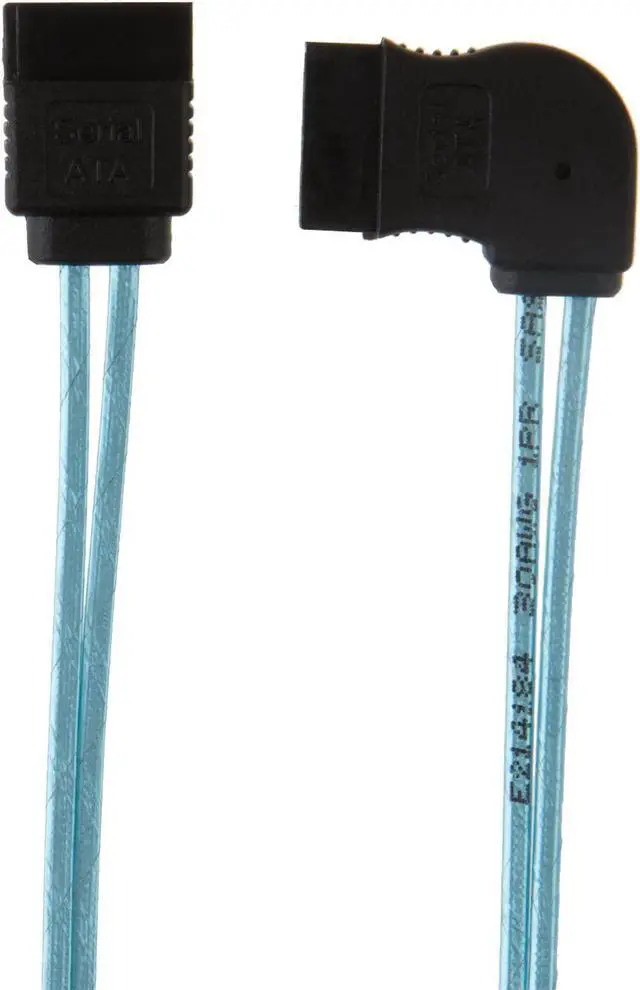 Alt view image 4 of 5 - CableCreation SATA III Cable, [5-Pack] 18-inch SATA III 6.0 Gbps 7pin Female Straight to Right Angle Female Data Cable with Locking Latch, 1.5FT Blue