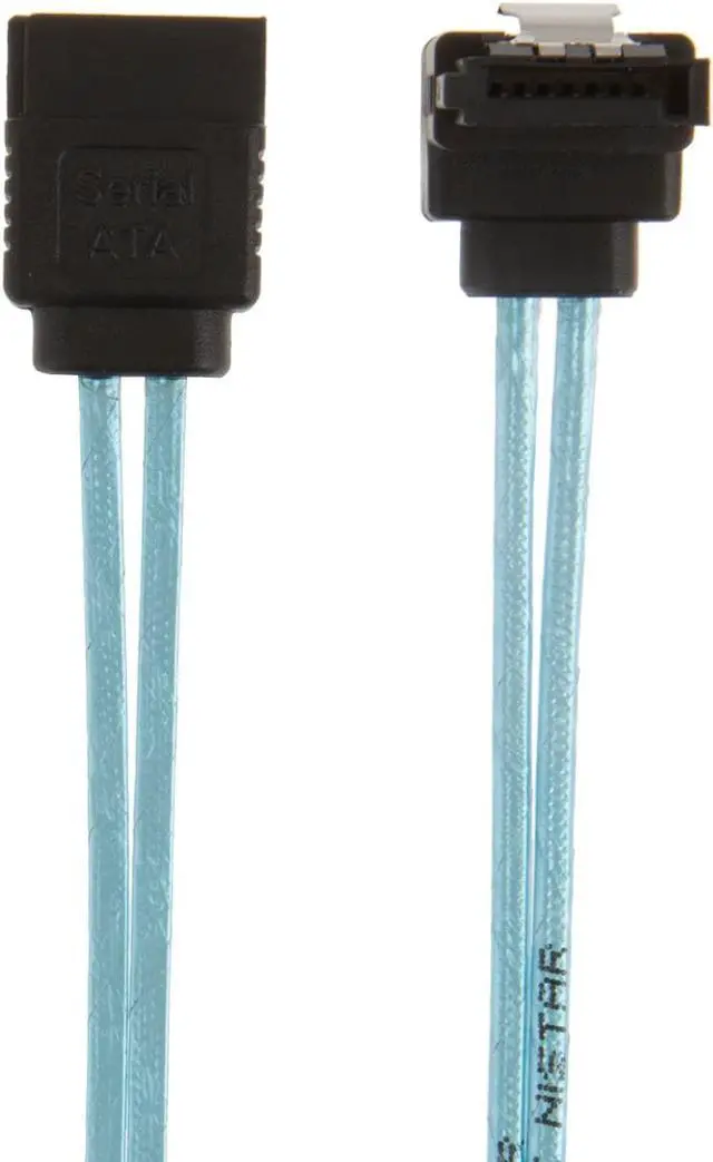Alt view image 4 of 5 - CableCreation SATA III Cable, [5-Pack] 18-inch SATA III 6.0 Gbps 7pin Female Straight to Down Angle Female Data Cable with Locking Latch, 1.5 FT Blue