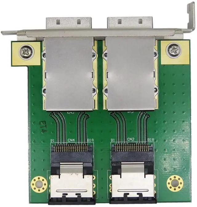 Alt view image 6 of 7 - South City Mall Dual Ports Mini SAS SFF-8088 to SAS 36Pin SFF-8087 PCBA Female Adapter with PCI Bracket