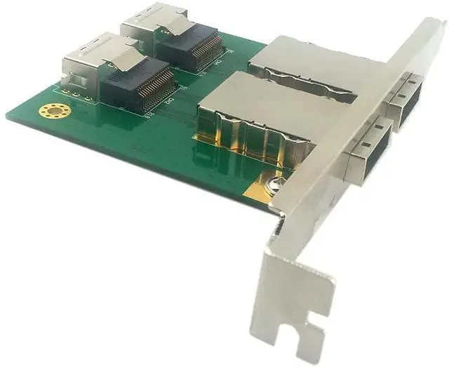 Alt view image 7 of 7 - South City Mall Dual Ports Mini SAS SFF-8088 to SAS 36Pin SFF-8087 PCBA Female Adapter with PCI Bracket