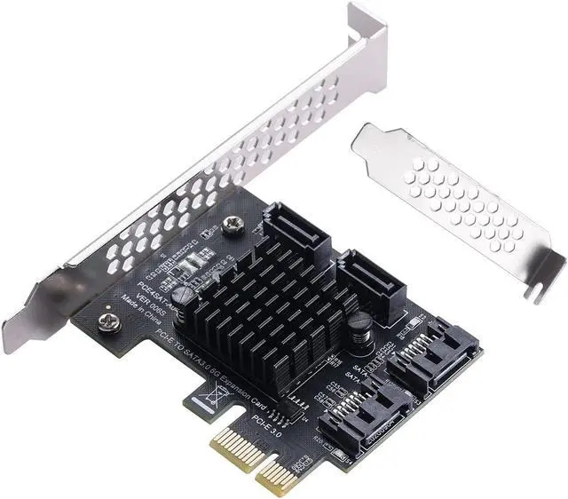 Main image of PCIe SATA Card 4 Ports,SATA III 6 Gbps Controller Expansion Card, ASM1064/SATA 3.0 Non-Raid,with Low Profile Bracket