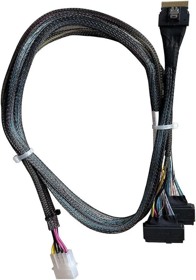 Alt view image 5 of 6 - SlimSAS 8X to 2*U.2 NVMe Adapter,SFF-8654 74pin to 2*SFF-8639 68pin Cable with Power, 75CM(Broadcom MPN 05-60005-00CBL-SAST-0953)