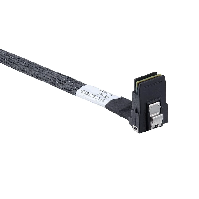 Alt view image 3 of 7 - SFF-8087 to SFF-8087 6G Internal Mini SAS Cable for Server Backplane/RAID Card, Hot-Swap Ready with SATA Compatibility, 100-Ohm, Straight to Right Angle, 0.5-m(1.6ft)