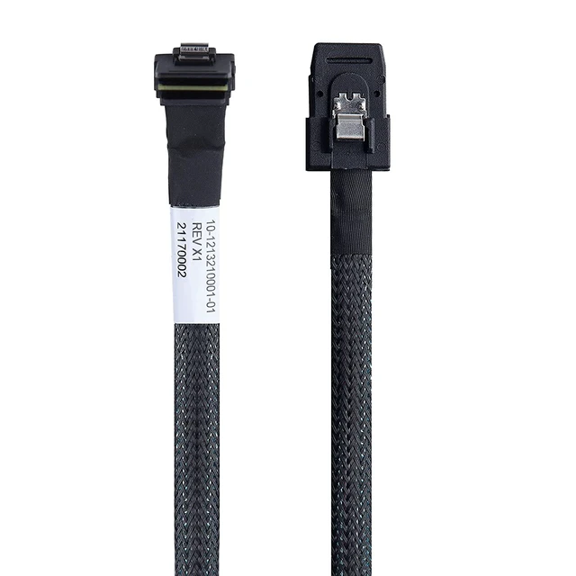 Alt view image 4 of 7 - SFF-8087 to SFF-8087 6G Internal Mini SAS Cable for Server Backplane/RAID Card, Hot-Swap Ready with SATA Compatibility, 100-Ohm, Straight to Right Angle, 0.5-m(1.6ft)