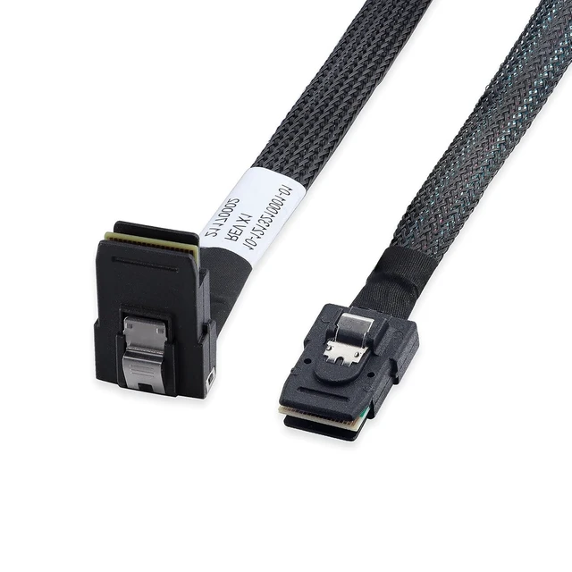 Alt view image 5 of 7 - SFF-8087 to SFF-8087 6G Internal Mini SAS Cable for Server Backplane/RAID Card, Hot-Swap Ready with SATA Compatibility, 100-Ohm, Straight to Right Angle, 0.5-m(1.6ft)