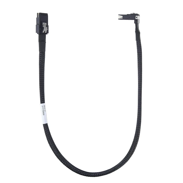 Alt view image 7 of 7 - SFF-8087 to SFF-8087 6G Internal Mini SAS Cable for Server Backplane/RAID Card, Hot-Swap Ready with SATA Compatibility, 100-Ohm, Straight to Right Angle, 0.5-m(1.6ft)