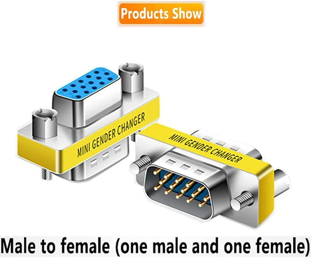 Alt view image 4 of 7 - Slimline VGA HD15 Gender Changer -Zero Modem Adapter VGA Coupler for 2 displays-F/F-M/M (2 Two CombinationM-M F-F)
