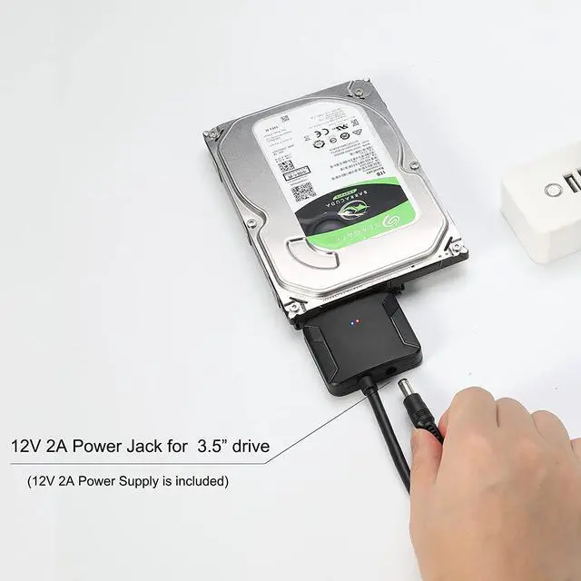 Alt view image 5 of 7 - SATA to USB 3.0 Adapter, External Hard Drive Converter Cable for 2.5" 3.5" HDD, SSD with Power Supply