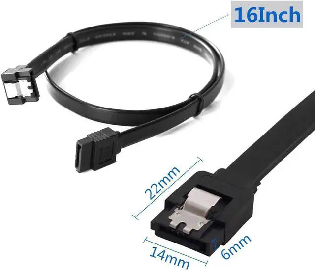 Alt view image 5 of 7 - 6 Pack 90 Degree Right-Angle SATA III Cable 6.0 Gbps with Locking Latch for SATA HDD, SSD, CD Driver, CD Writer, 16-Inch