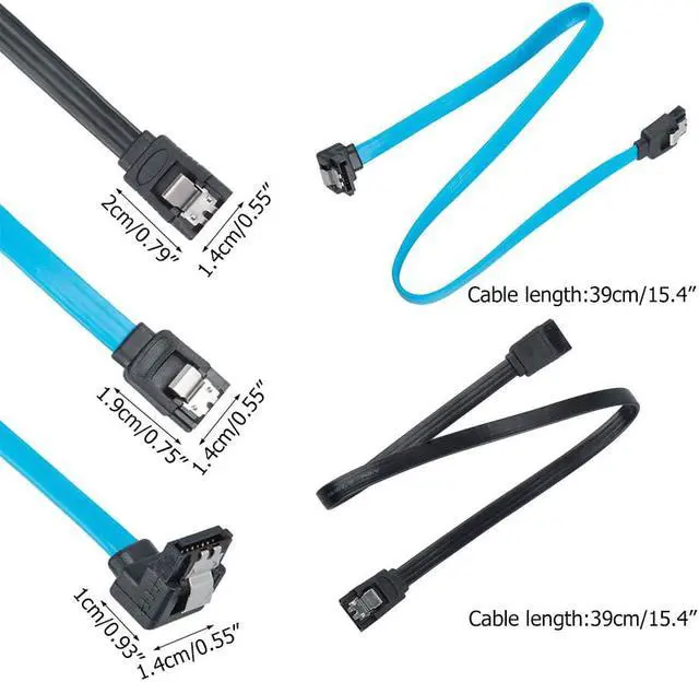 Alt view image 6 of 7 - findTop Set of 6, SATA Power Splitter Cord and SATA III Cable 6.0 Gbps, Straight and 90 Degree SATA 3.0 Cable, SATA 15 Pin Male to 2xSATA 15 Pin Power Splitter Cable