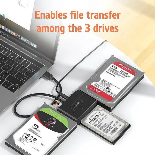 Alt view image 2 of 7 - USB 3.0 to IDE SATA Converter for Universal 2.5 & 3.5 inches SATA HDD SDD & IDE HDD Drives Data Transfer Rates up to 5Gbps Adapter