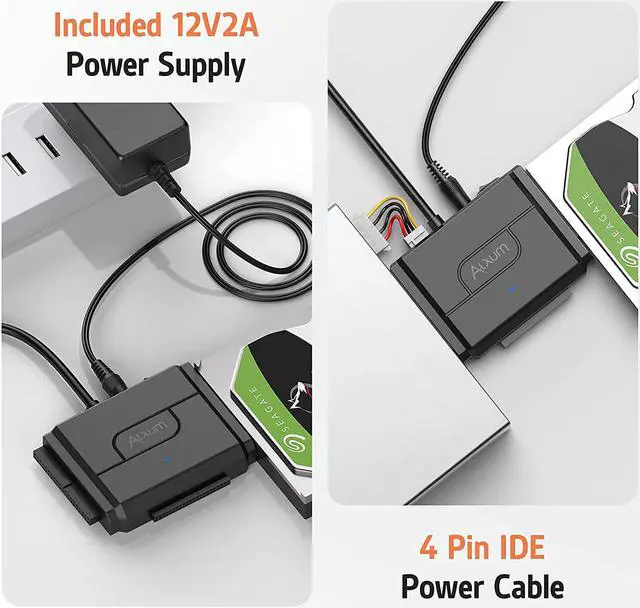 Alt view image 5 of 7 - USB 3.0 to IDE SATA Converter for Universal 2.5 & 3.5 inches SATA HDD SDD & IDE HDD Drives Data Transfer Rates up to 5Gbps Adapter
