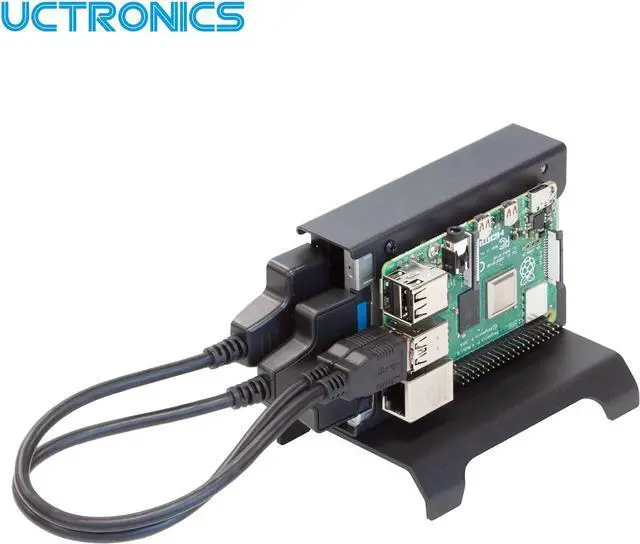 Alt view image 5 of 6 - UCTRONICS for Raspberry Pi SSD Case, Pi NAS Metal Vertical Stand for Dual 2.5 SSDs and Pi 5, 4, 3B/3B+ and Other B Models